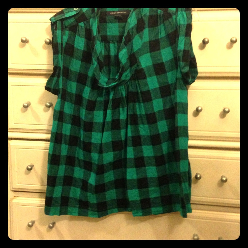 French connection checkered top